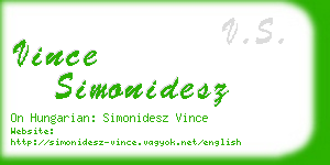 vince simonidesz business card